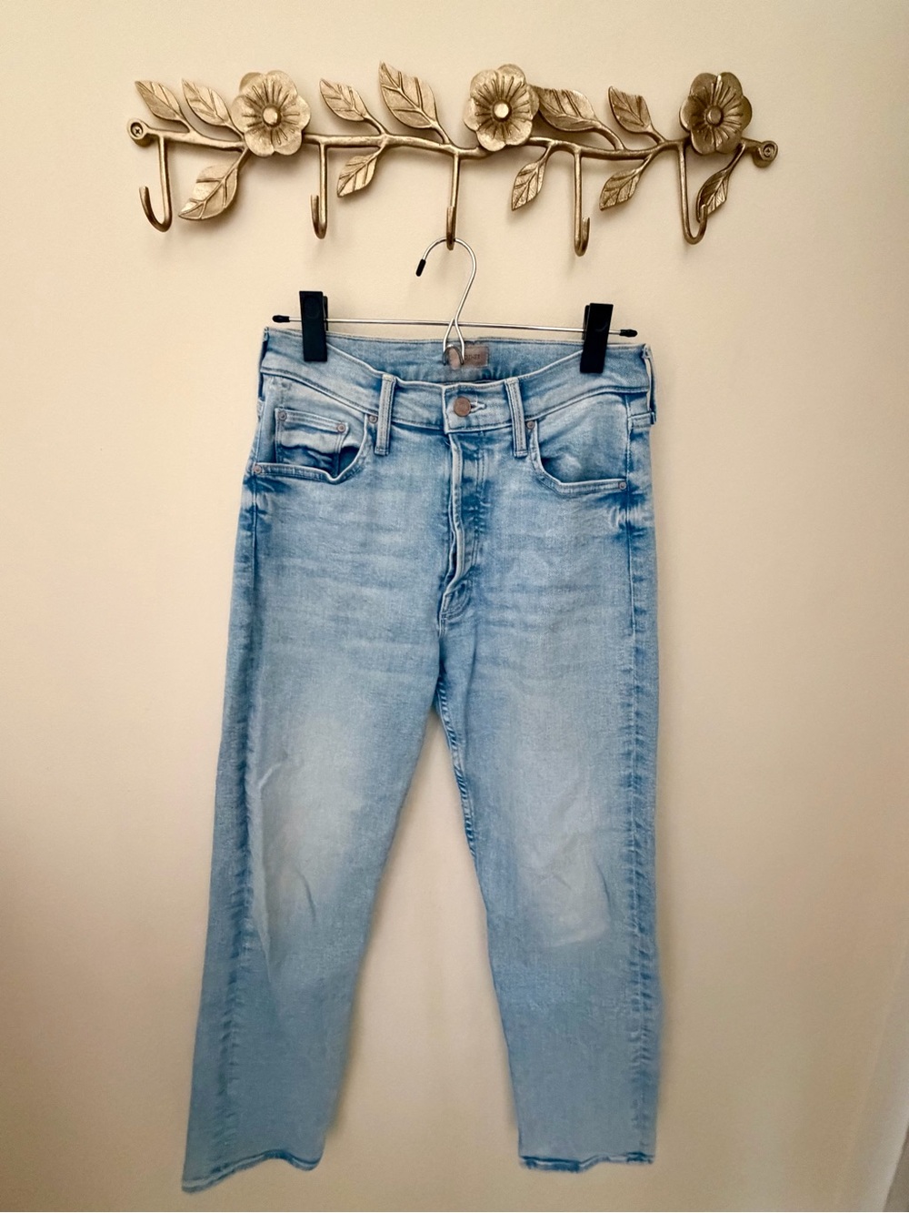 Mother The Tomcat Flood Straight Leg Jeans in Blue Waist 27